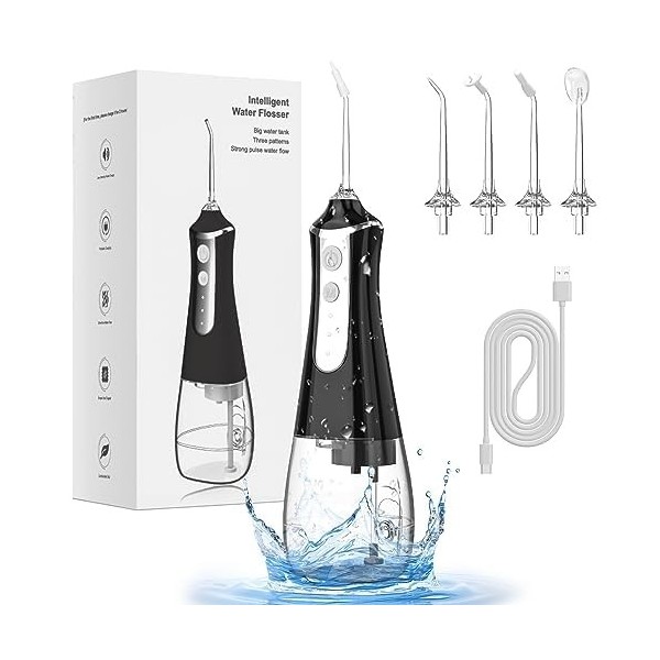 BNEHHOV Hydropulseur Dentaire Sans Fil Portable, Irrigateur Oral Électrique, Nettoyage Dentaire, Détartrant, Réservoir Deau 