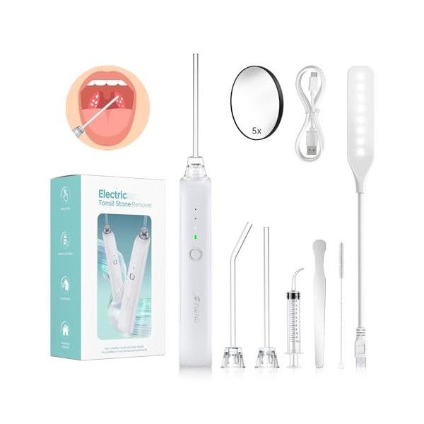 Kit de nettoyage d’amygdales, Caseum Amygdale Aspirateur, Outil électrique Délimination Calculs dAmygdales, Outil Pour Enle