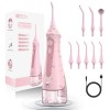 Sejoy Hydropulseur dentaire électrique sans fil - Irrigateur oral - Nettoyage des dents - 8 buses de rechange - 5 modes - Éta