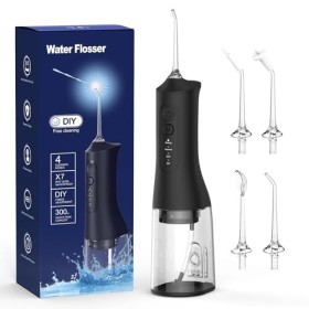 Hydropulseur pour le nettoyage des dents amélioré de 300 ml sans fil, portable, rechargeable, hydropulseur dentaire IPX7, éta