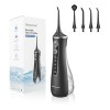 Sawgmore Jet Dentaire Hydropulseur, Irrigateur Oral Professionnel avec 4 Modes et 4 Buses de Rechange, Rechargeable USB, Étan