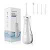 Sawgmore Jet Dentaire Hydropulseur, Irrigateur Oral Professionnel avec 4 Modes et 4 Buses de Rechange, Rechargeable USB, Étan