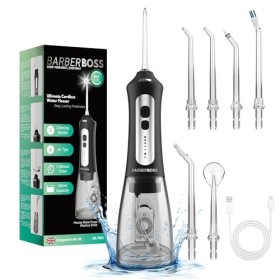 BarberBoss Hydropulseur, Irrigateur buccal portable, Hydropulseur dentaire électrique, Kit de nettoyage des dents, Hydropulse