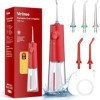 Hydropulseur dentaire sans fil pour nettoyage des dents, fonctionnement à un bouton, 6 intensités deau, 5 embouts IPX7, long