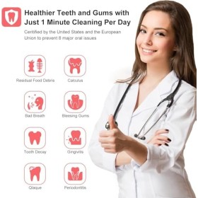 Hydropulseur dentaire sans fil pour nettoyage des dents, fonctionnement à un bouton, 6 intensités deau, 5 embouts IPX7, long