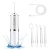 Kayuneed Hydropulseur dentaire électrique sans fil – Hydropulseur deau rechargeable, 3 modes et 4 buses, étanche IPX7, netto