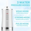 Kayuneed Hydropulseur dentaire électrique sans fil – Hydropulseur deau rechargeable, 3 modes et 4 buses, étanche IPX7, netto