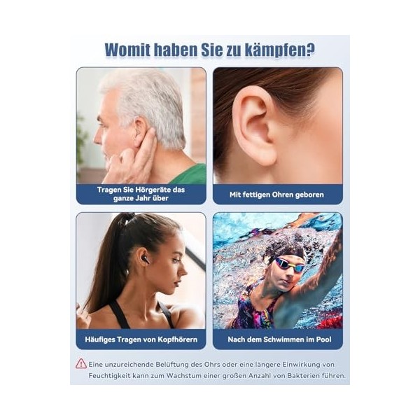 Eliminateur de cérumen,Nettoyeur doreilles électrique pour adultes avec 4 modes de nettoyage,IPX7 étanche à leau Pression d