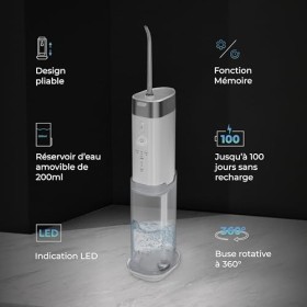 AENO Hydropulseur dentaire DI2 - Douche dentaire sans fil avec batterie puissante, réservoir deau de 200 ml, adapté pour lé
