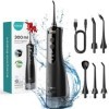 COSLUS Hydropulseur jet Dentaire Portable Dentaire Irrigateur Oral, 300 ML Sans Fil Hydropulseur 10 niveaux de contrôle doux,