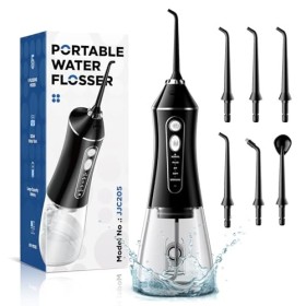 Hydropulseur dentaire sans fil, portable, pulsation de 0,6 mm avec 5 modes, 320 ml et étanchéité IPX7 pour dents/gencives/lan
