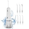 Jet Dentaire Hydropulseur Portable, Jet Dentaire Sans Fil Rechargeable avec 5 Mode set 6 Buses Capacité de 300 ML IPX7 Étanch