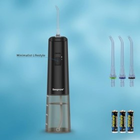 Hydropulseur jet Dentaire Portable, Hydropulseur et Irrigateurs Oral avec 4 Embouts, Étanche IPX6 fil Dentaire pour Voyage et