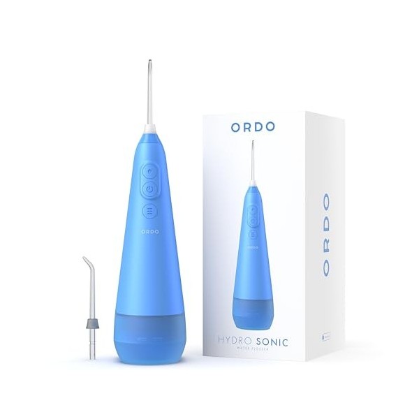 Ordo Hydropulseur dentaire sans fil IPX7 étanche, 3 réglages de pression, portable, rechargeable, professionnel dentaire, ble