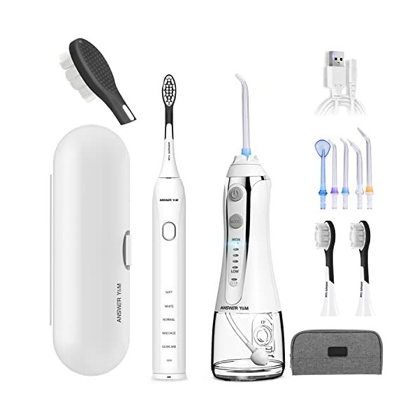 Hydropulseur buccal - Vainqueur du test 2024 - Nettoyeur dentaire électrique - Brosse à dents sonique 39000 VPN - Idéale pour