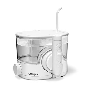 Waterpik ION WF11 Hydropulseur jet dentaire blanc sans fil rechargeable et portable avec 6 embouts et 1 étui de rangement