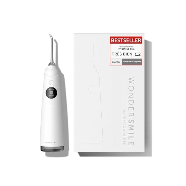 Wondersmile Hydropulseur PRO - Vainqueur du test 2024-100 jours dessai sans risque - Technologie SmoothFlow pour un soin opt