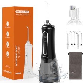 Hydropulseur Vainqueur du test 2024, 300 ml hydropulseur sans fil, IPX7 pour la maison et le voyage pour les braces et le pon