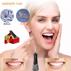 Hydropulseur Vainqueur du test 2024, 300 ml hydropulseur sans fil, IPX7 pour la maison et le voyage pour les braces et le pon