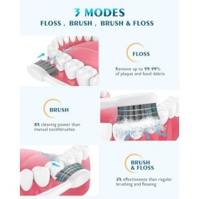 2EN1 Jet Dentaire Hydropulseur+Brosse Dentaire Électrique Professionnel, AGPTEK 3 Modes Irrigateur Oral-Brosse à Dents Électr