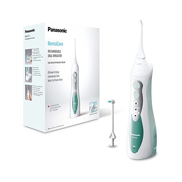 Panasonic - Personalcare EW1313G303 | Jet Dentaire - Système Air + Eau 2 Puissances Réglables 2 Canules Sans Fil Réservoir 13