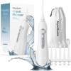 Aquasonic Aqua Flosser – Hydropulseur professionnel rechargeable avec 4 embouts – Irrigateur buccal avec 3 modes – Hydropulse