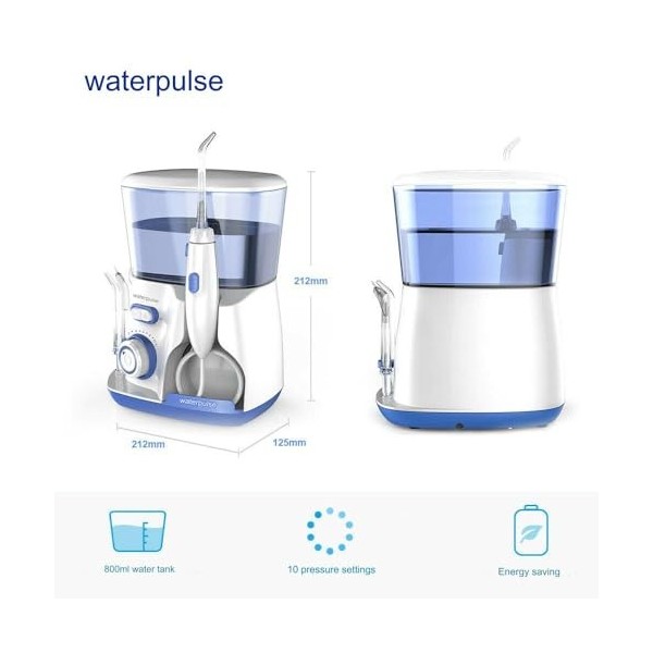 BM BALTIC MASKS Hydropulseur avec 5 embouts et système de contrôle de pression avancé avec 10 réglages, irrigateur pour enlev