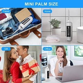 BlumWay Hydropulseur jet Dentaire Portable, Irrigateur Oral Professionnel IPX7 Étanche, 4 Buses 6 Modes, USB Irrigateur Profe
