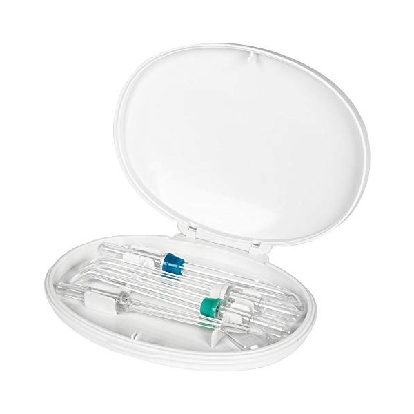 ProfiCare Jet Dentaire avec 3 Buses de Nettoyage Pression dEau Réglable en Continu Blanc/Bleu