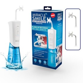 Ontel Hydropulseur Miracle Smile pour la santé des dents et des gencives, tête unique en forme de H et 4 jets deau, hydropul