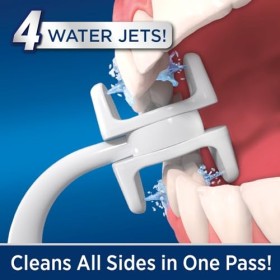 Ontel Hydropulseur Miracle Smile pour la santé des dents et des gencives, tête unique en forme de H et 4 jets deau, hydropul