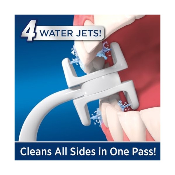 Ontel Hydropulseur Miracle Smile pour la santé des dents et des gencives, tête unique en forme de H et 4 jets deau, hydropul