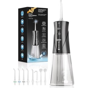 Hydropulseur dentaire électrique sans fil - 3 modes et 5 intensités avec 8 buses - Réservoir deau de 300 ml - Rechargeable U