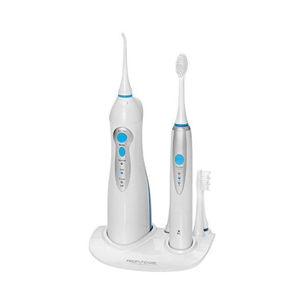 ProfiCare Combiné Brosse à Dents Sonique à Batterie àlectrique Sans Fil /Jet Dentaire Fonctionne sur Batterie Lithium Bleu/B