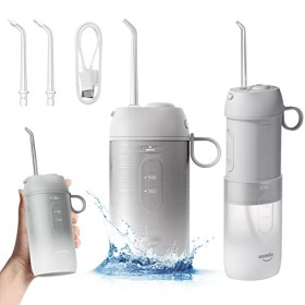 usmile Jet Dentaire Hydropulseur Sans Fil Portable, Jet Dentaire de Voyage avec 3 Niveaux de Pression et 3 Buses IPX7 Étanche