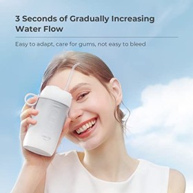 usmile Jet Dentaire Hydropulseur Sans Fil Portable, Jet Dentaire de Voyage avec 3 Niveaux de Pression et 3 Buses IPX7 Étanche