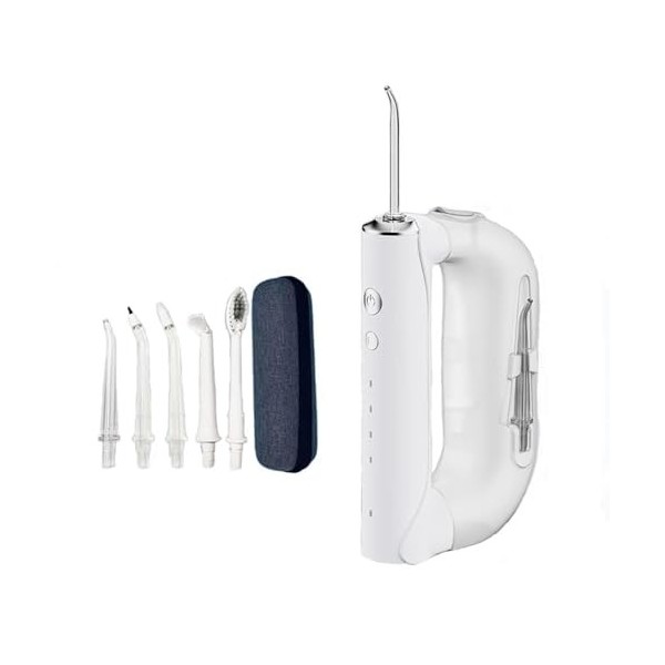 Hydropulseur dentaire électrique sans fil pour nettoyage interdentaire - Irrigateur oral portable avec 5 buses et 4 modes - R