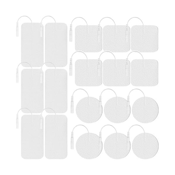 Lot de 30 électrodes TENS 5 x 10 mm - Électrodes Tens - Réutilisables - Pour soulager les muscles, les volants et les douleur