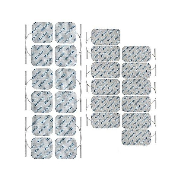 Électrodes StimPads - Mélange 50x50 & 50x90mm connecteur broche 2mm - Adhérence et conductivité excellentes - Électrodes adhé