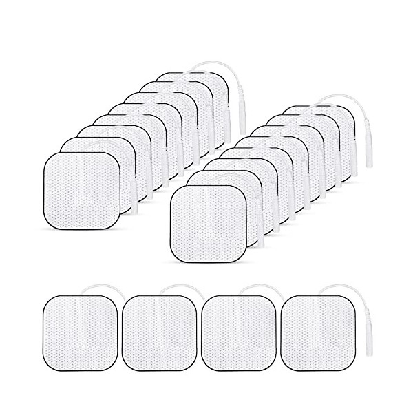 TENS Lot de 40 électrodes autocollantes réutilisables pour thérapie de la douleur TENS, acupuncture, appareil de massage, 4 x