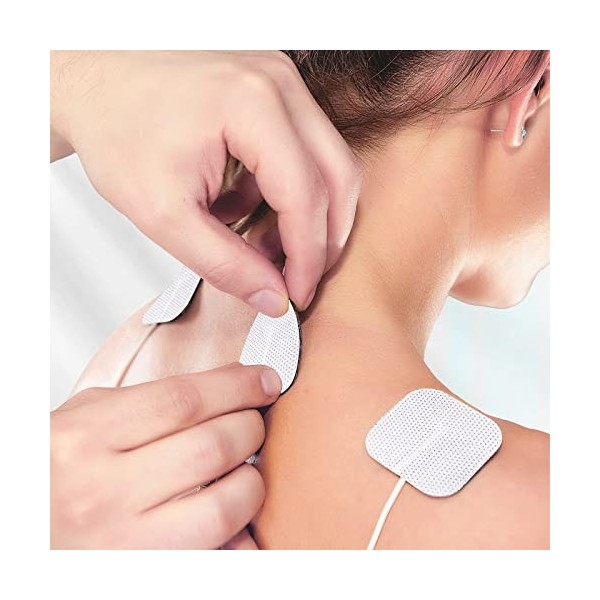 TENS Lot de 40 électrodes autocollantes réutilisables pour thérapie de la douleur TENS, acupuncture, appareil de massage, 4 x