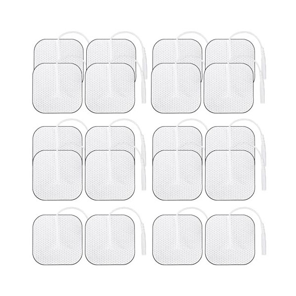 TENS Lot de 40 électrodes autocollantes réutilisables pour thérapie de la douleur TENS, acupuncture, appareil de massage, 5 x