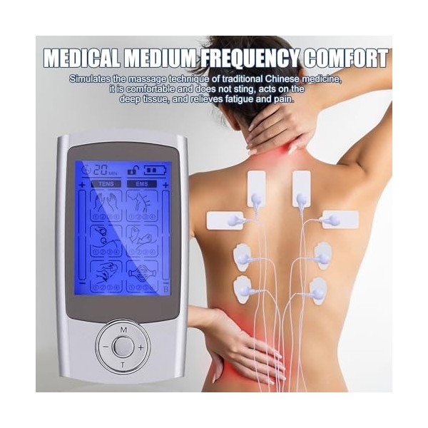 TENS EMS electrostimulateur musculaire, Appareil de thérapie de la douleur TENS rechargeable electrostimulation appareil appa
