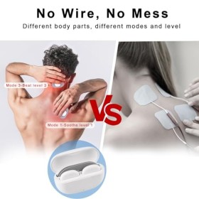 TENS EMS Electrostimulateur Musculaire Wireless - Puersit Stimulateur Musculaire 6 Programmes de Massage 16 Intensité Réglabl