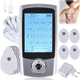 Delamiya TENS Appareil de stimulation électrique rechargeable contre la douleur avec 16 programmes dentraînement, 20 niveaux