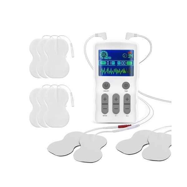 Auxoliev Électrostimulateur Musculaire,Appareil TENS avec Fonction EMS & Massage -soulagement des douleurs, Massages, Soins d