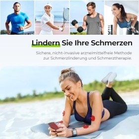 AUVON TENS electrostimulation appareil avec sac en EVA, Électrostimulateur musculaire rechargeable contre la douleur avec 24 