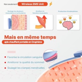 MOES Wireless TENS Appareil avec 15 Niveaux dintensité TENS Rechargeable Stimulating Current Appareil Portable TENS pour Sou