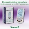 TESMED TE-880R Plus Électrostimulateur Musculaire Rechargeable, EMS, TENS, Massage - 73 programmes dont 2 personnalisables - 