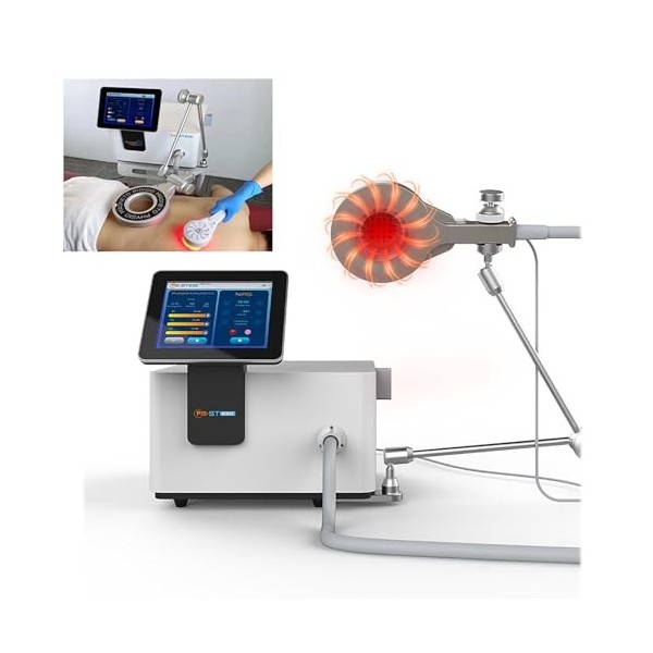 XUTNZA Machine Thérapie Magnétique 4T,Machine Physiothérapie Professionnelle avec Poignée Et Bras Support PM Et NIRS, Modes F